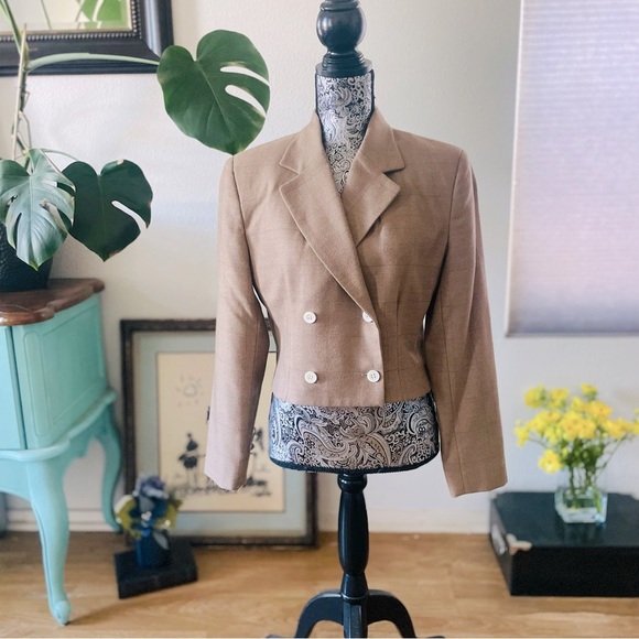 J. Crew Cropped Double-Breasted Wool Blazer, Size 8 - Picture 1 of 7